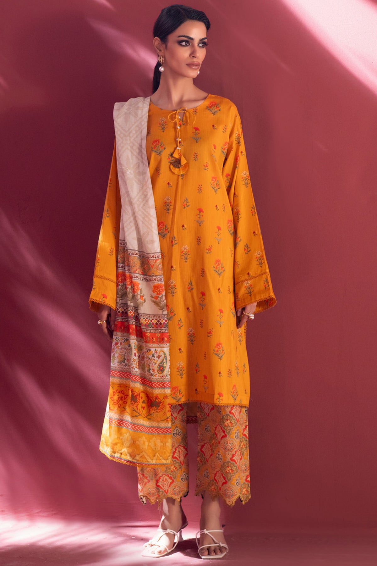 Stella Digital Printed Lawn Vol 2 Golden Mustard