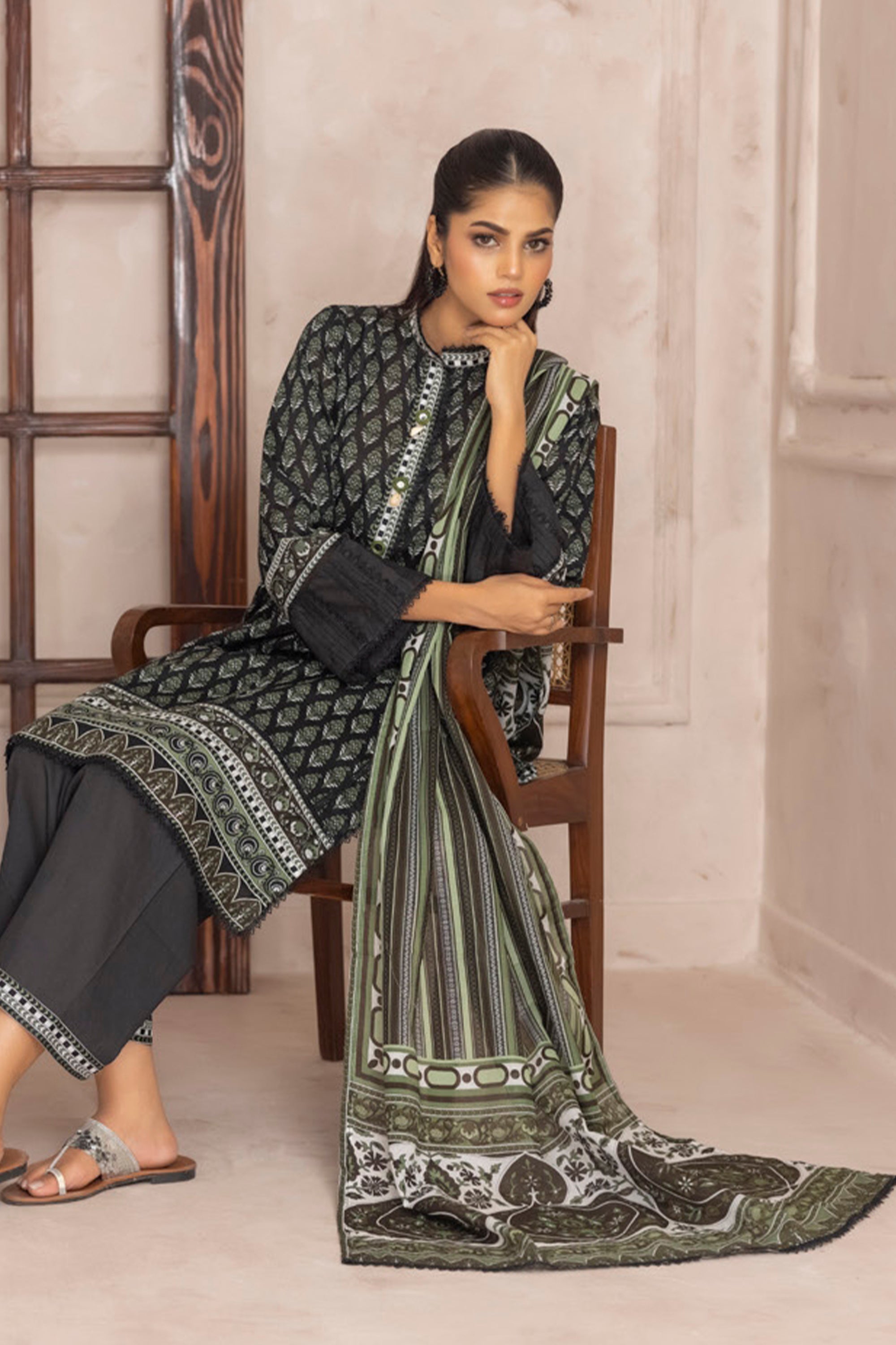 Salina 3PC Printed Lawn Suit-ST