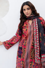 Crimson Bloom Printed Lawn Suit