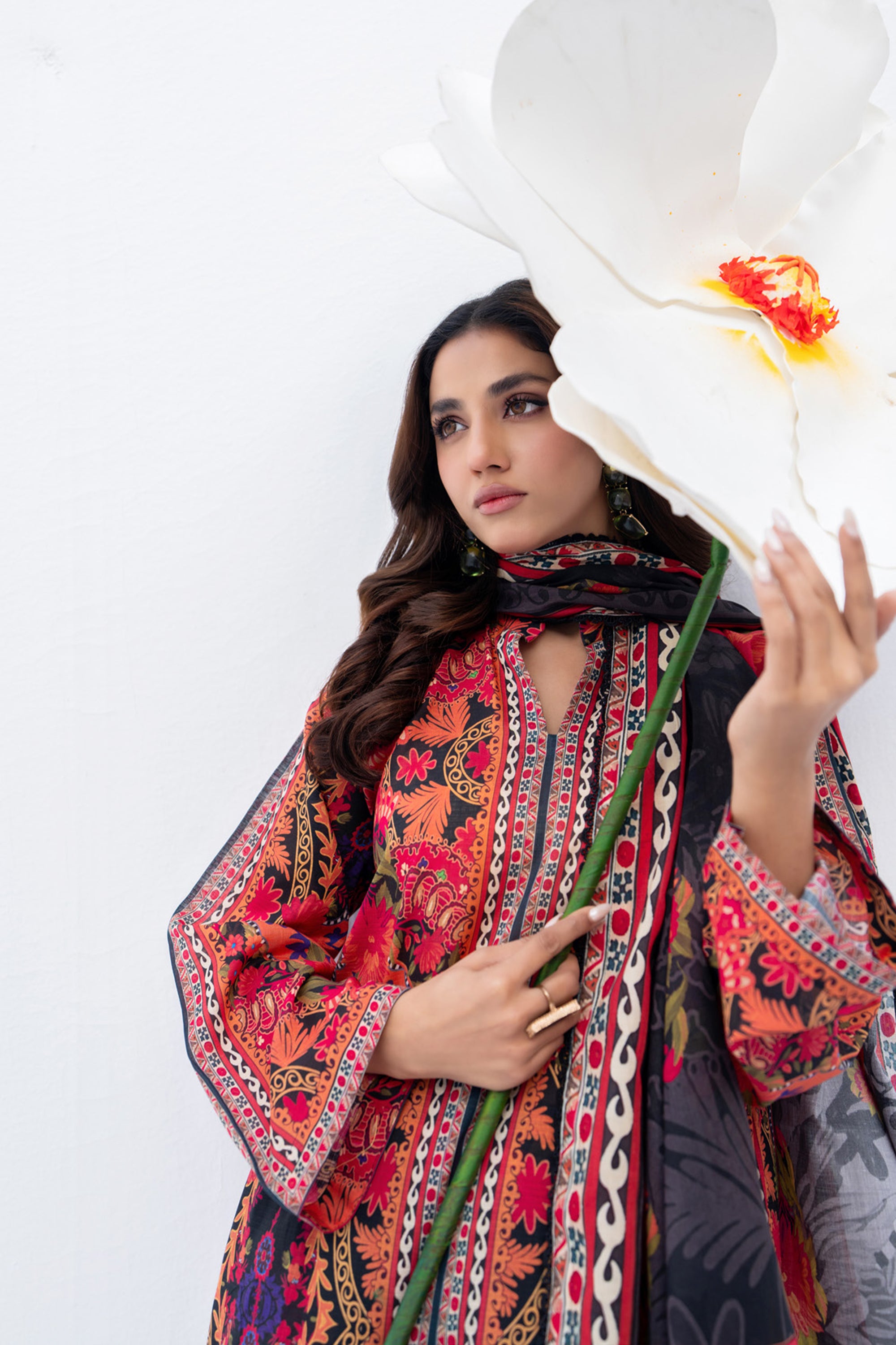 Crimson Bloom Printed Lawn Suit