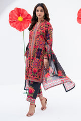 Crimson Bloom Printed Lawn Suit