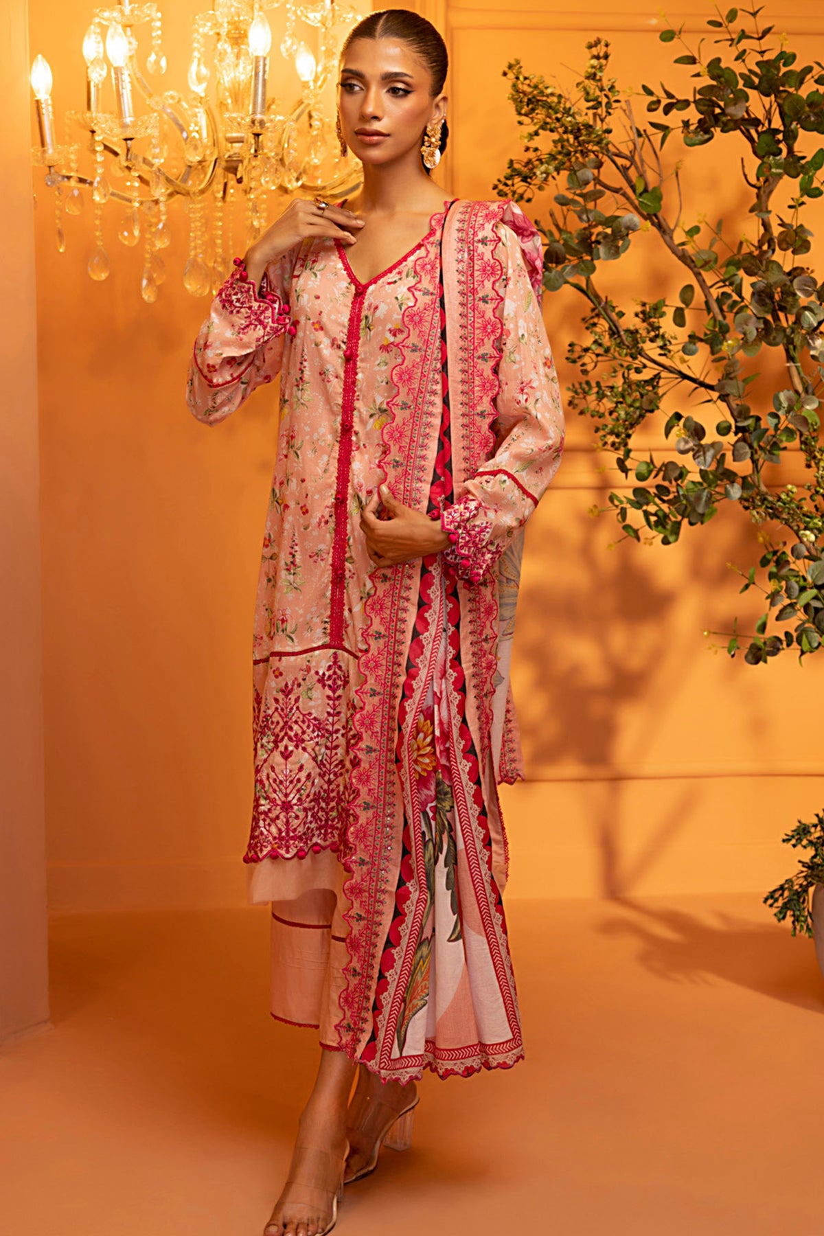 Salina Cutwork Dupatta Collection 2025 Graceful Pink