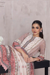 Salina Digital Printed Lawn Soft Pink and Cream