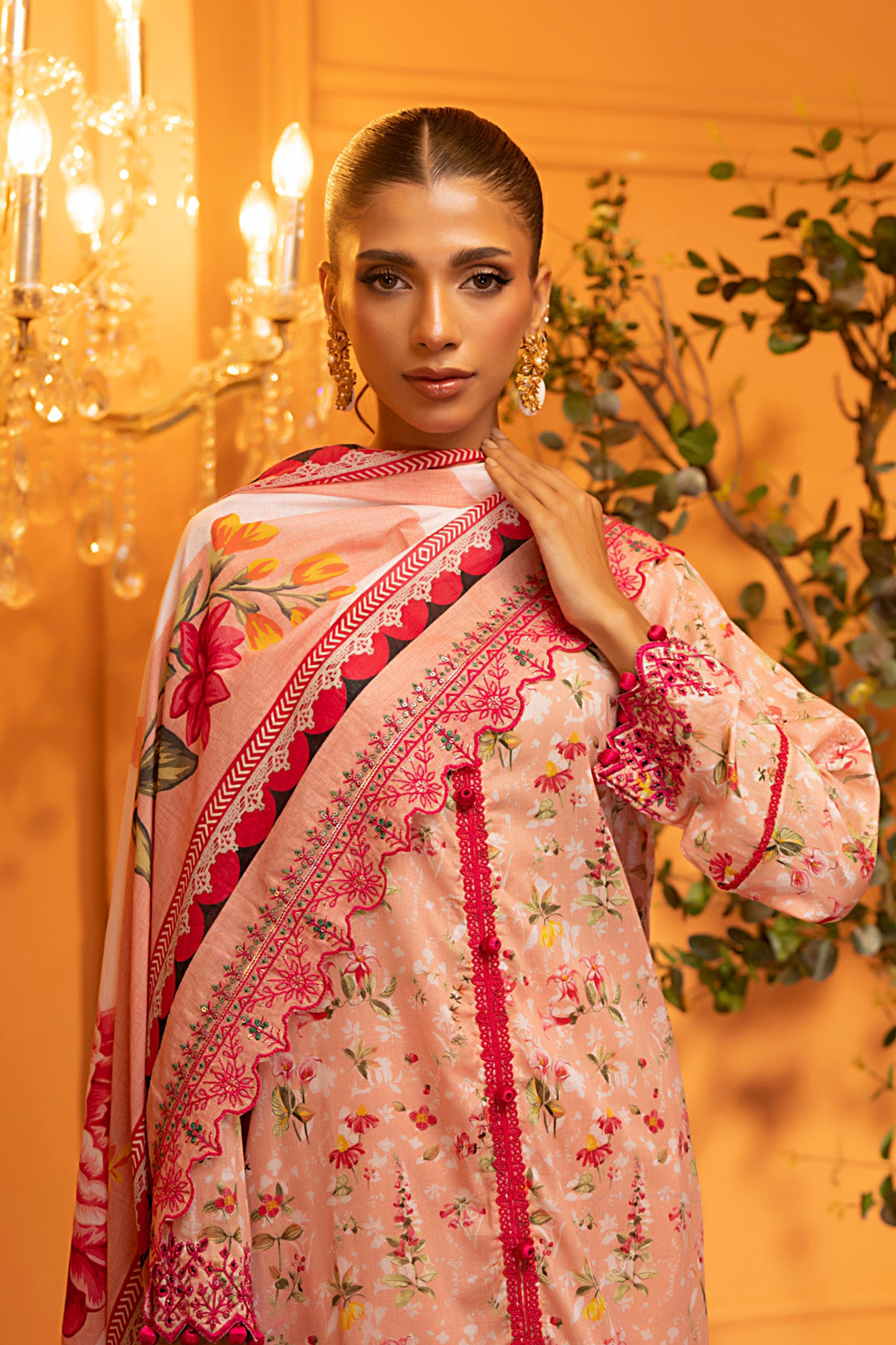 Salina Cutwork Dupatta Collection 2025 Graceful Pink