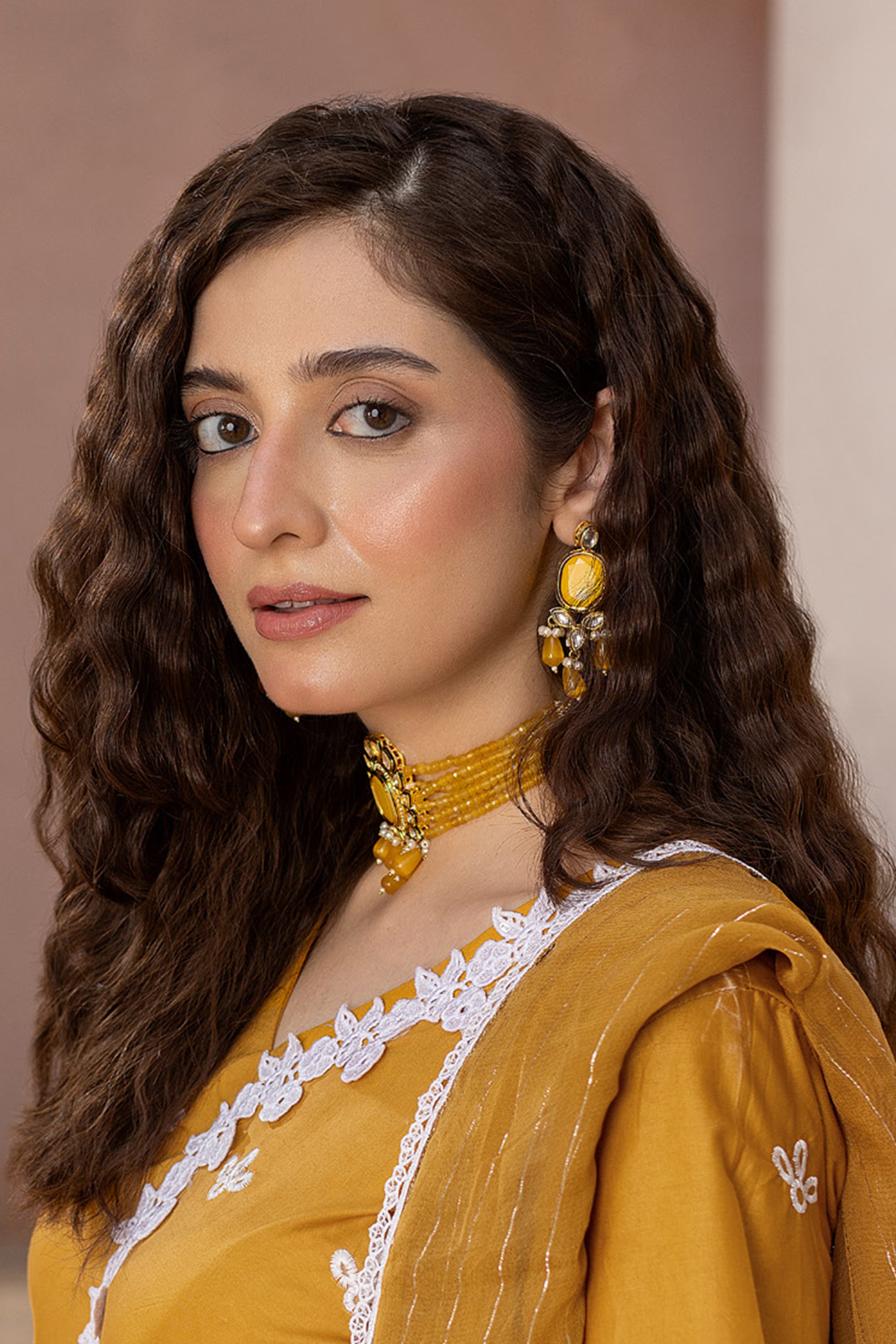 Rajis Mehak e Jahan Elegant Mustard and White