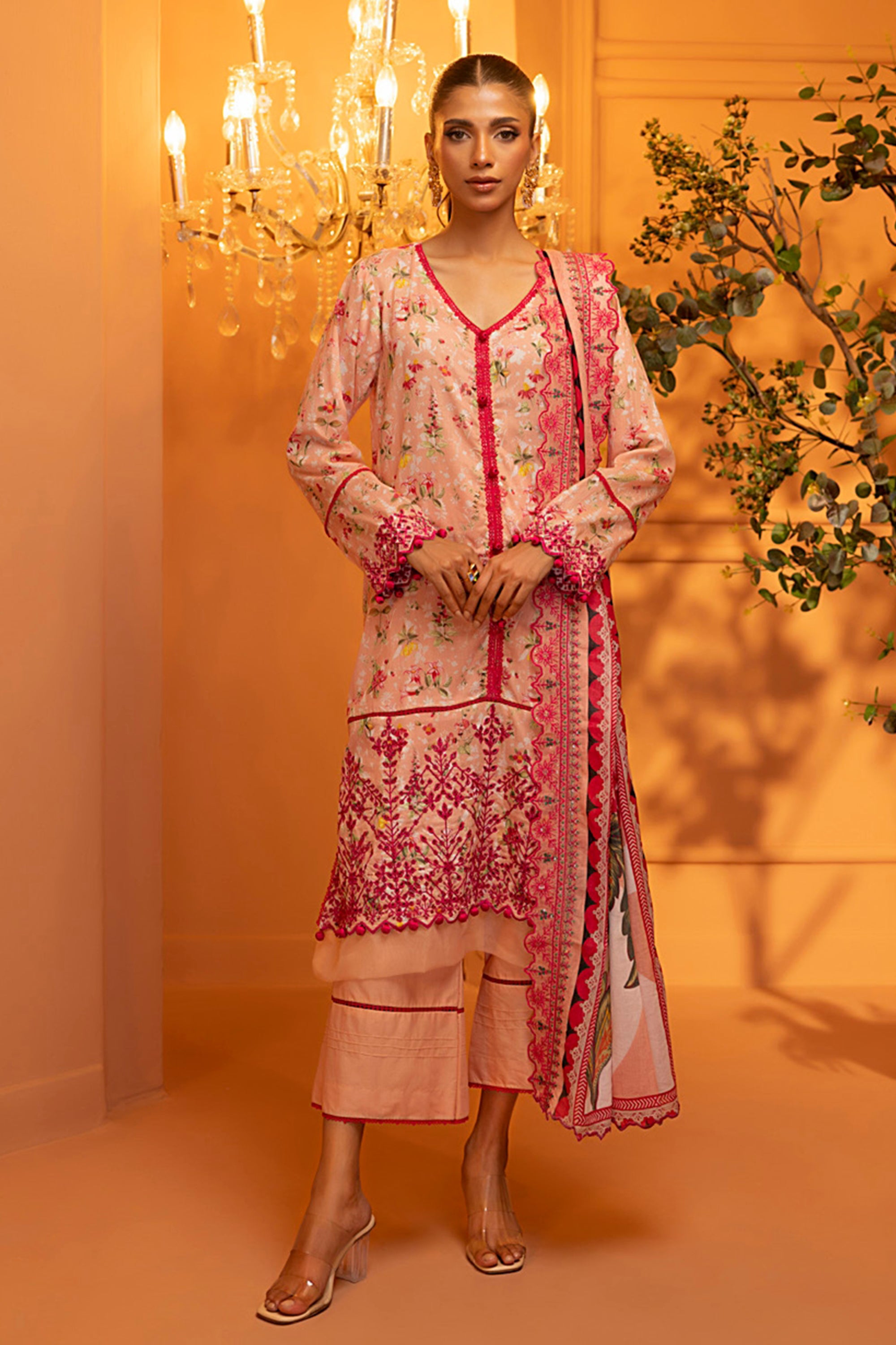 Salina Cutwork Dupatta Collection 2025 Graceful Pink