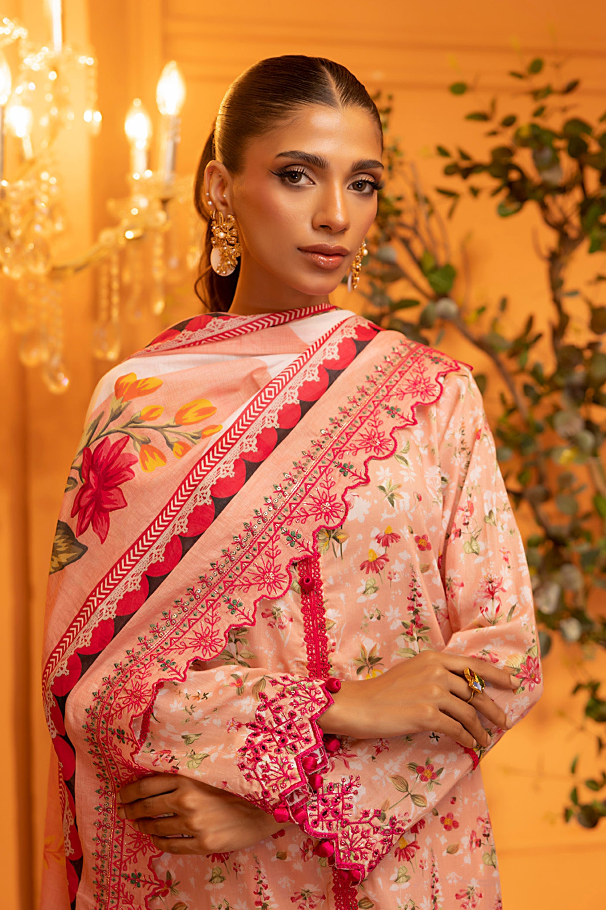 Salina Cutwork Dupatta Collection 2025 Graceful Pink