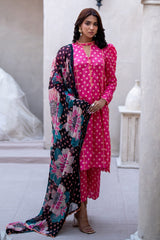 Identic Separates Lawn With Bamber Dupatta Rose Radiance