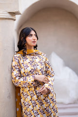Identic Separates Lawn With Bamber Dupatta Golden Bloom