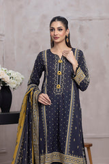 Salina Digital Printed Lawn Navy Blue and Gold