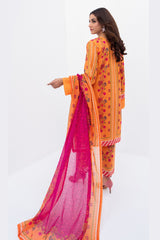 Tangerine Bloom Printed Lawn Suit