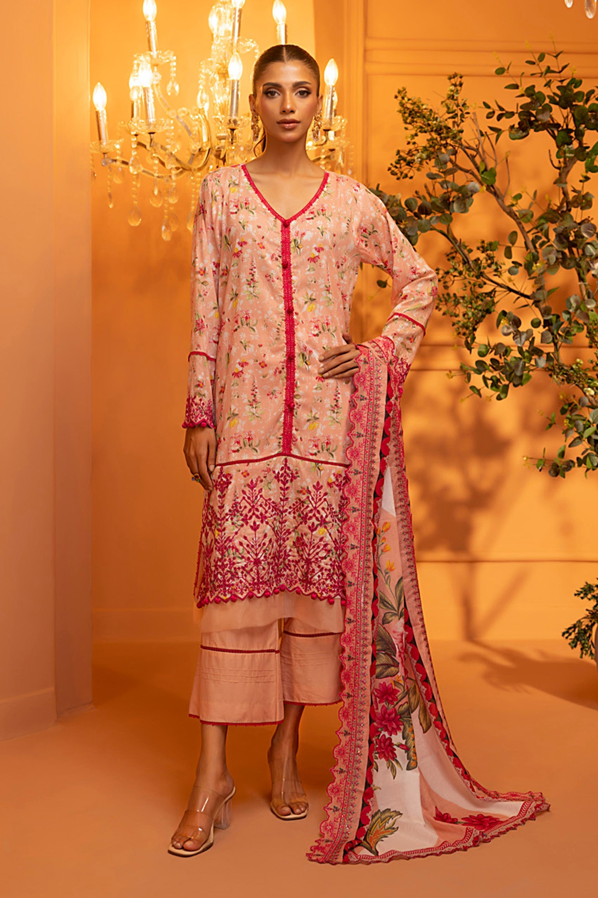 Salina Cutwork Dupatta Collection 2025 Graceful Pink