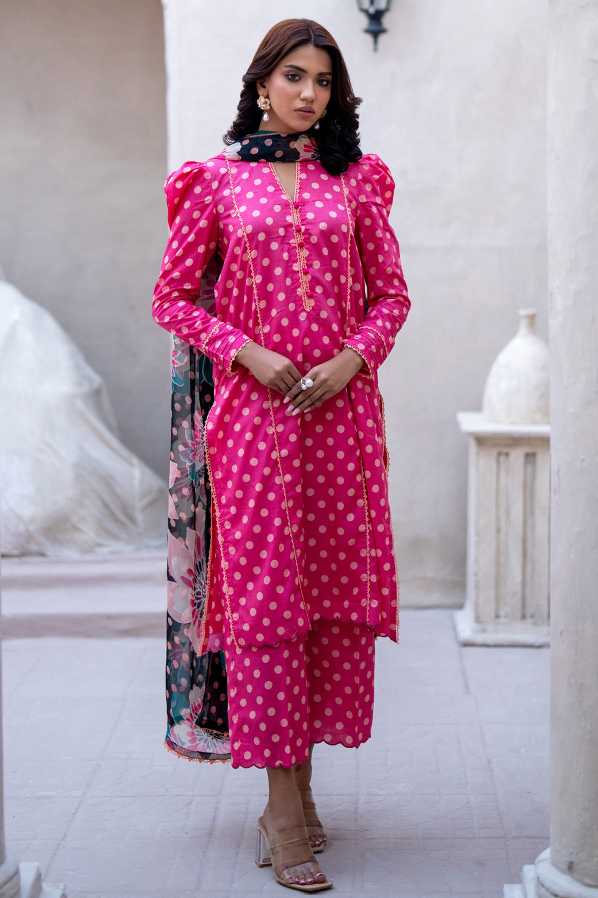 Identic Separates Lawn With Bamber Dupatta Rose Radiance