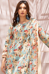 Seaside Bloom Watercolor Lawn Suit