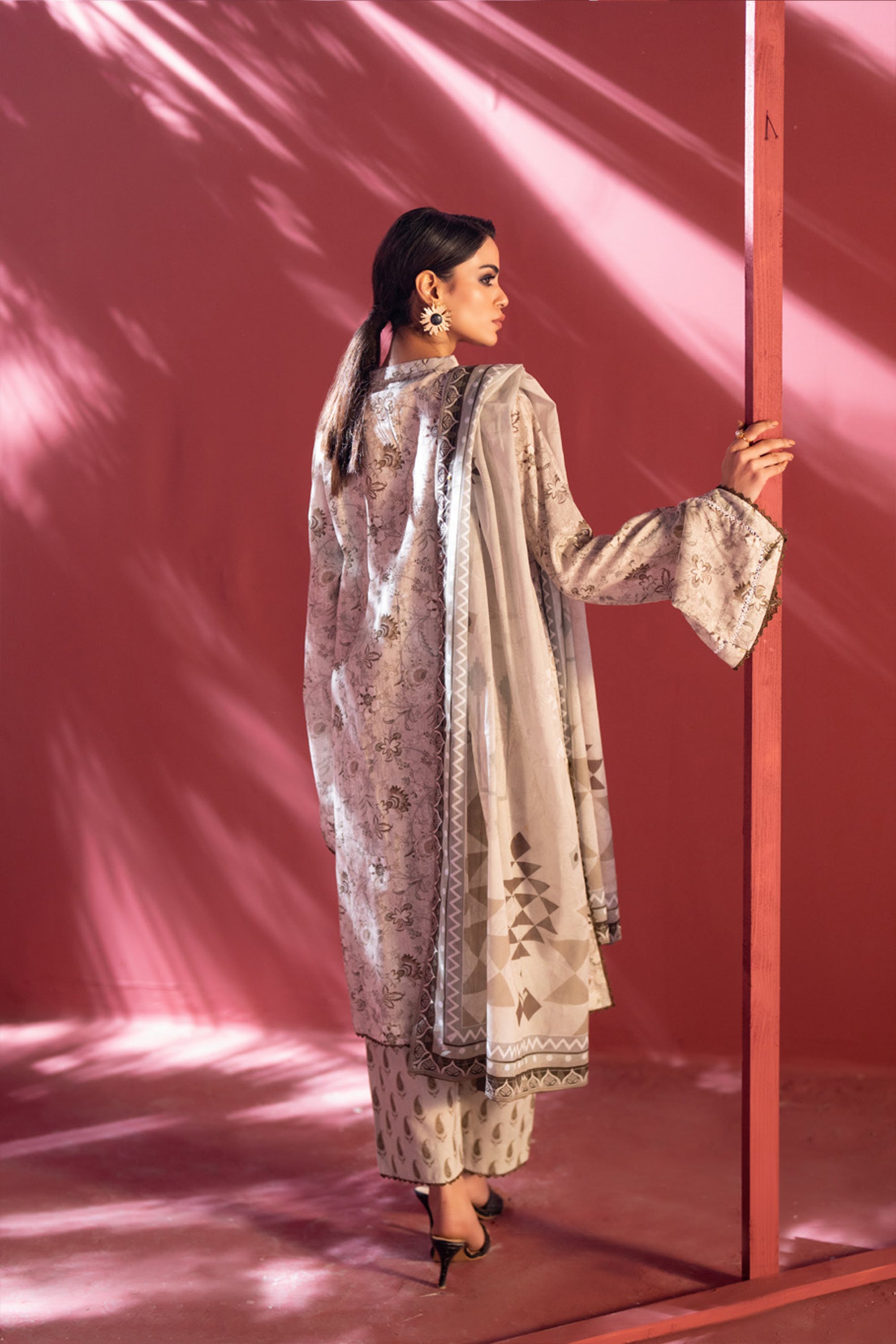 Stella Digital Printed Lawn Timeless Beige Elegance
