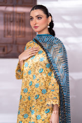 Identic Separates Lawn With Bamber Dupatta Golden Bloom
