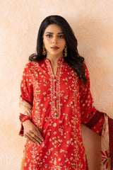 Crimson Sprig Print Lawn Suit