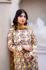 Identic Separates Lawn With Bamber Dupatta Golden Bloom