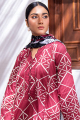 Identic Separates Lawn With Bamber Dupatta Crimson Geometry