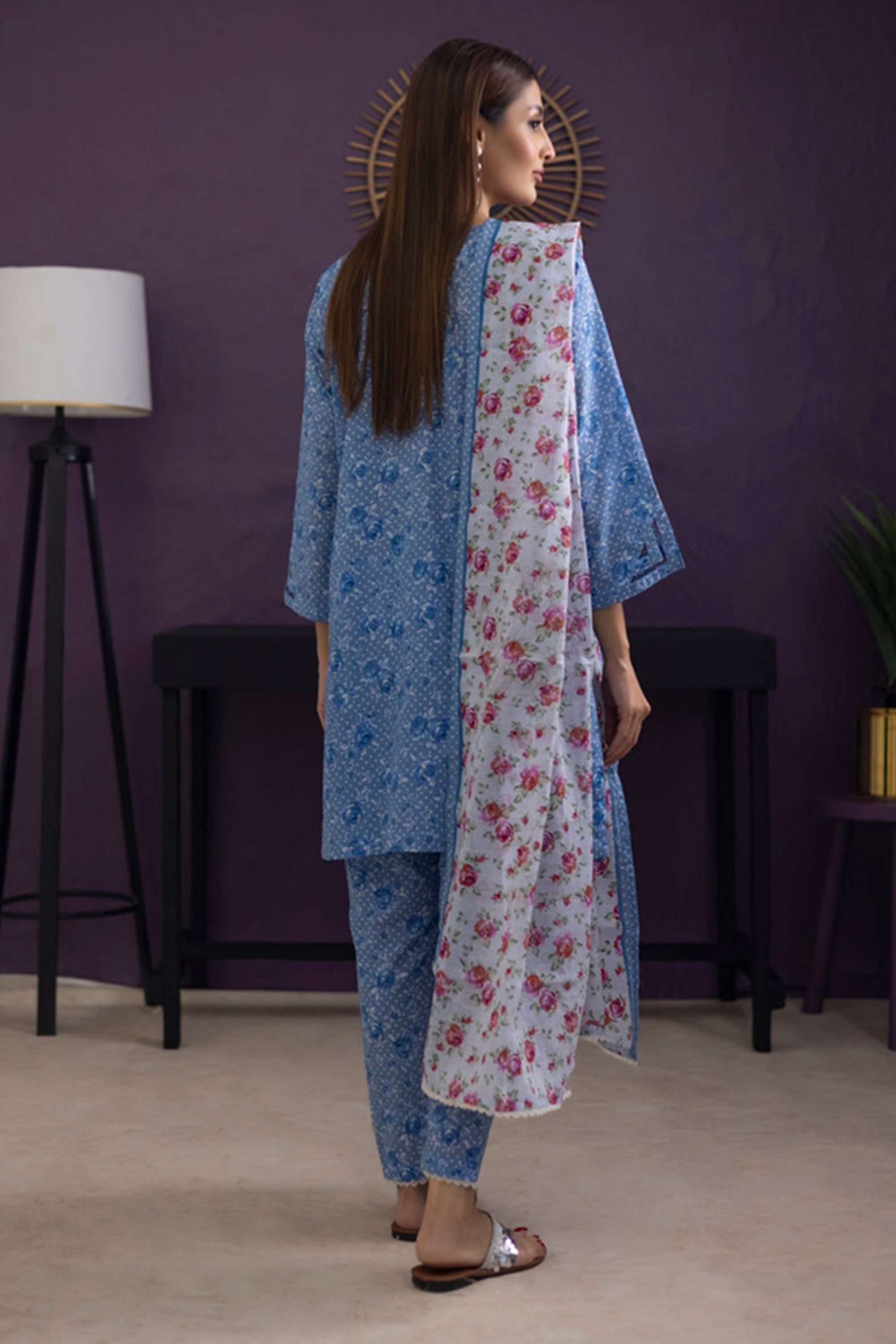 Identic Trendy Threads Vol 3 Elegant Sky Blue Floral