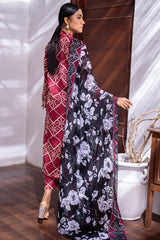 Identic Separates Lawn With Bamber Dupatta Crimson Geometry