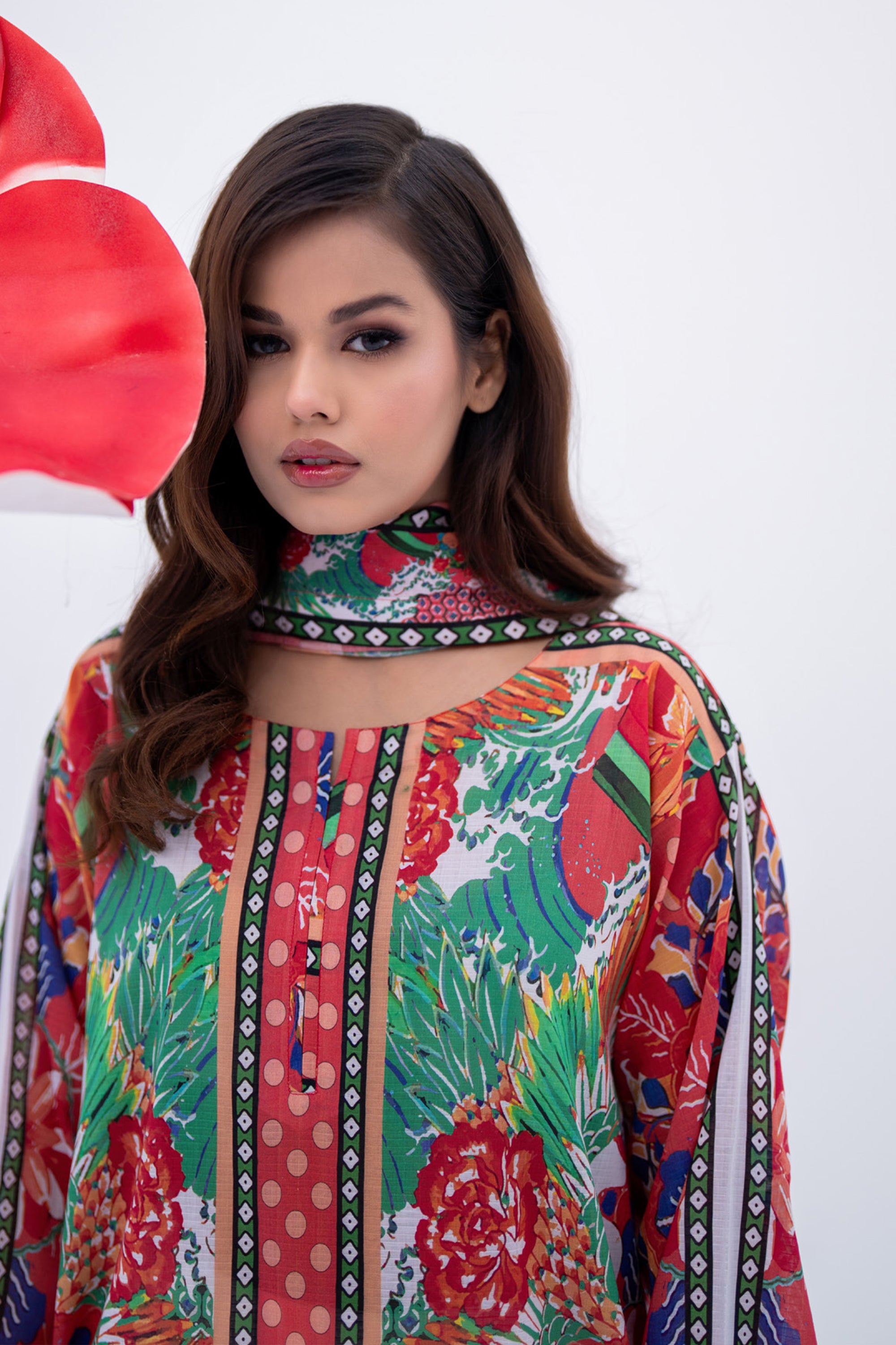 Tropical Bloom Bordered Grace Suit Set