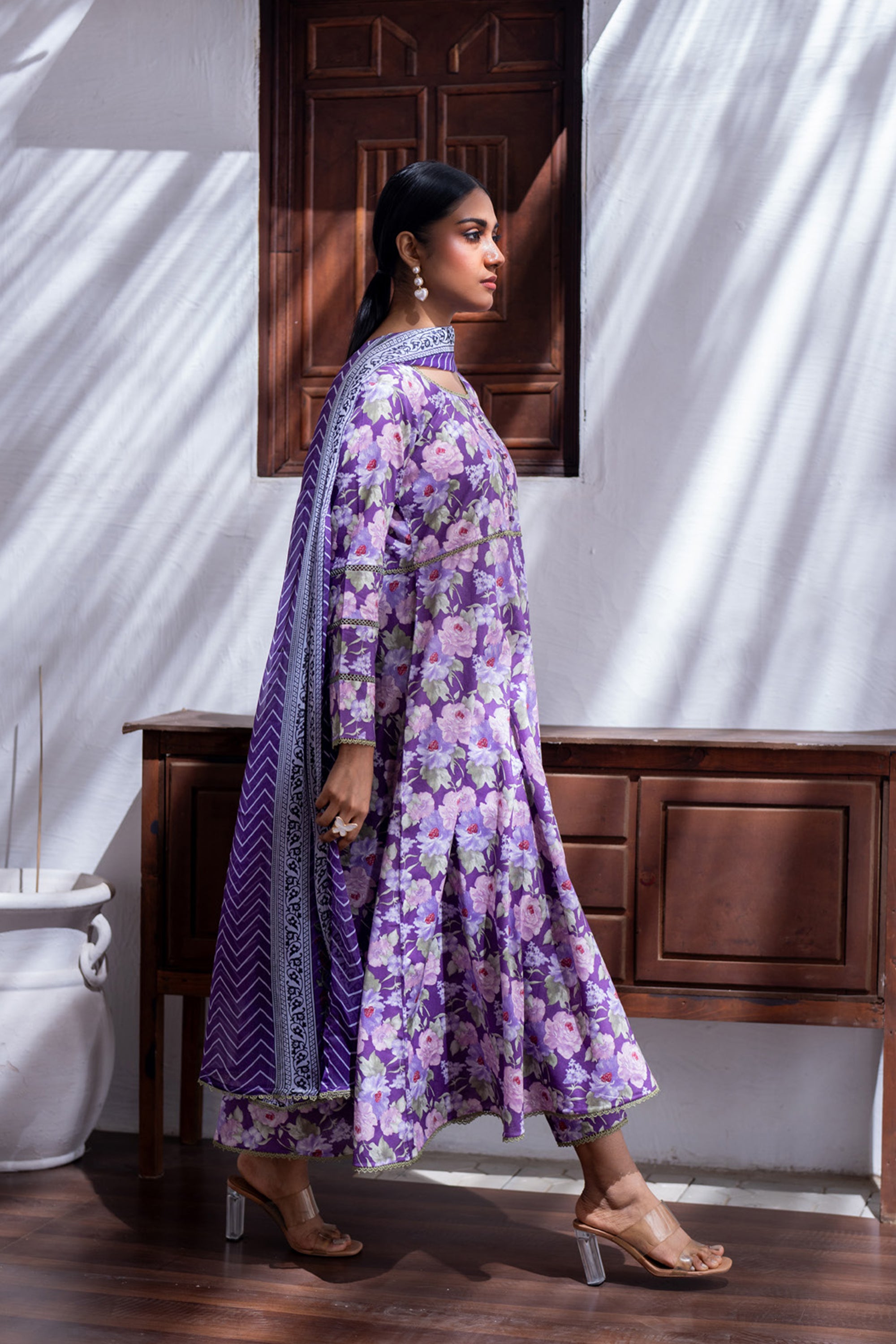 Identic Separates Lawn With Bamber Dupatta Lavender Elegance