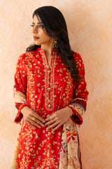 Crimson Sprig Print Lawn Suit