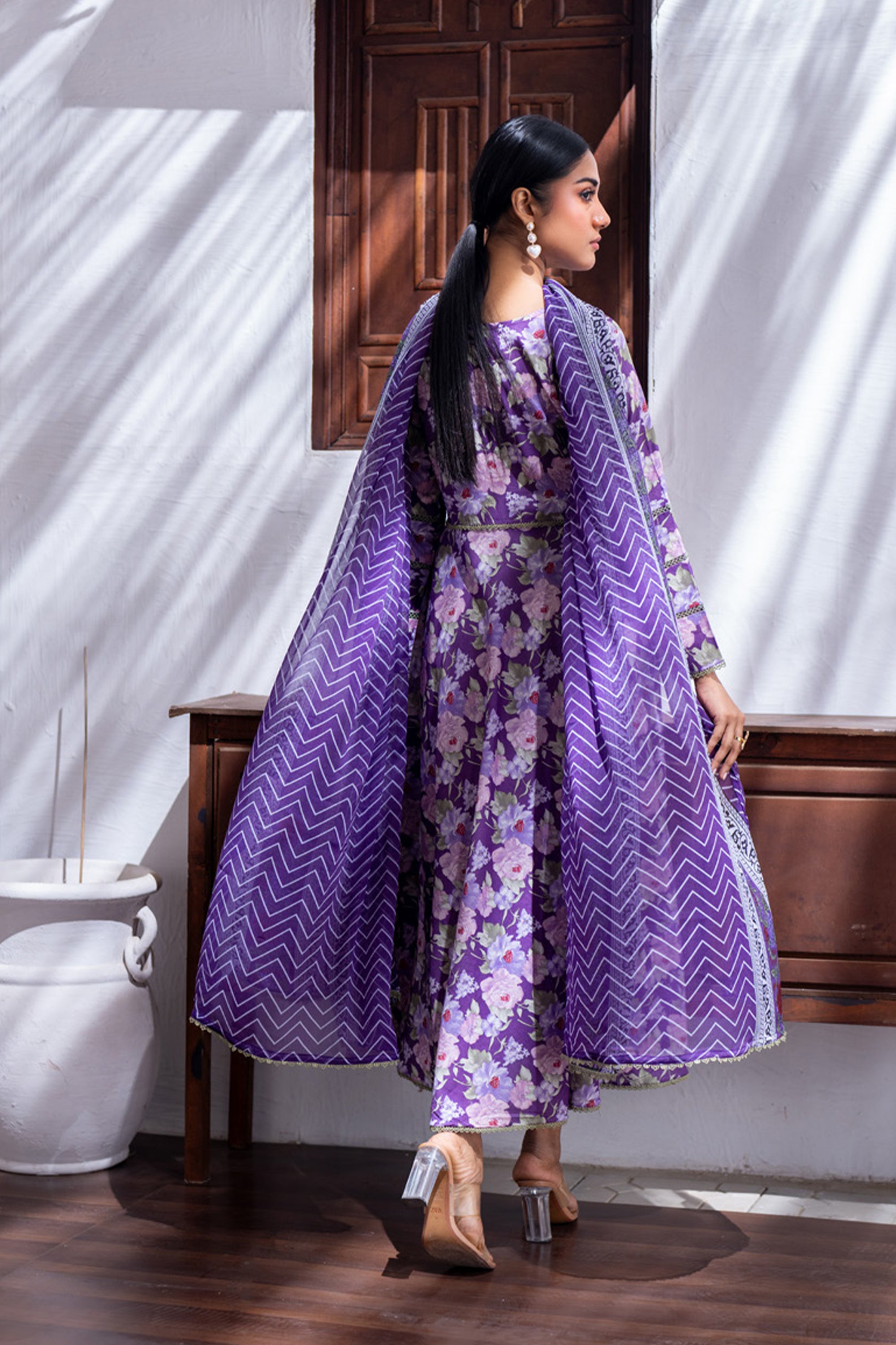 Identic Separates Lawn With Bamber Dupatta Lavender Elegance