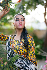 Midnight Marigold Bloom Lawn Suit