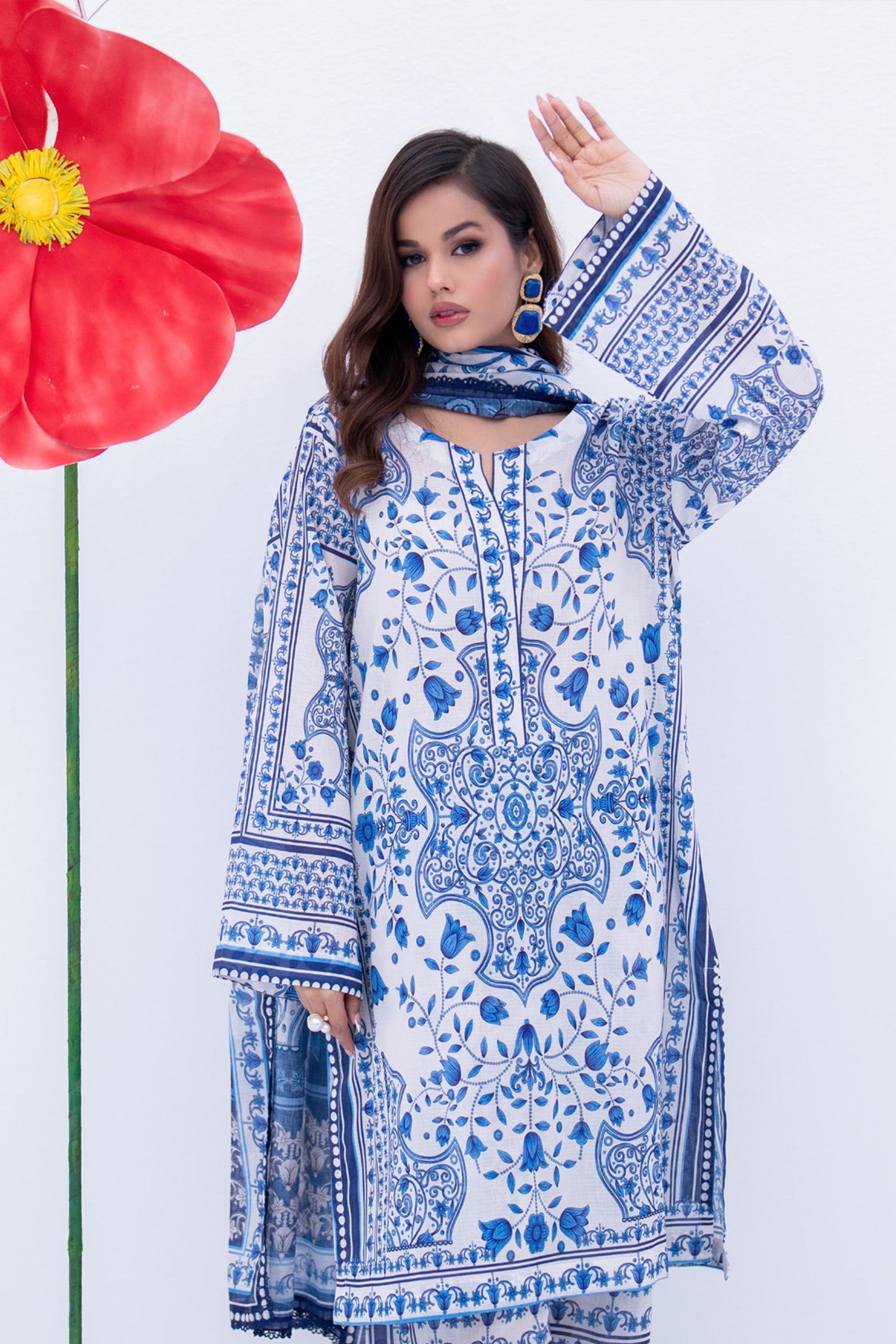 Sapphire Mosaic Flowing Lawn Suit