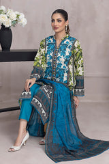 Salina Regalia Lawn Printed 3-PC Elegant Blue and Green