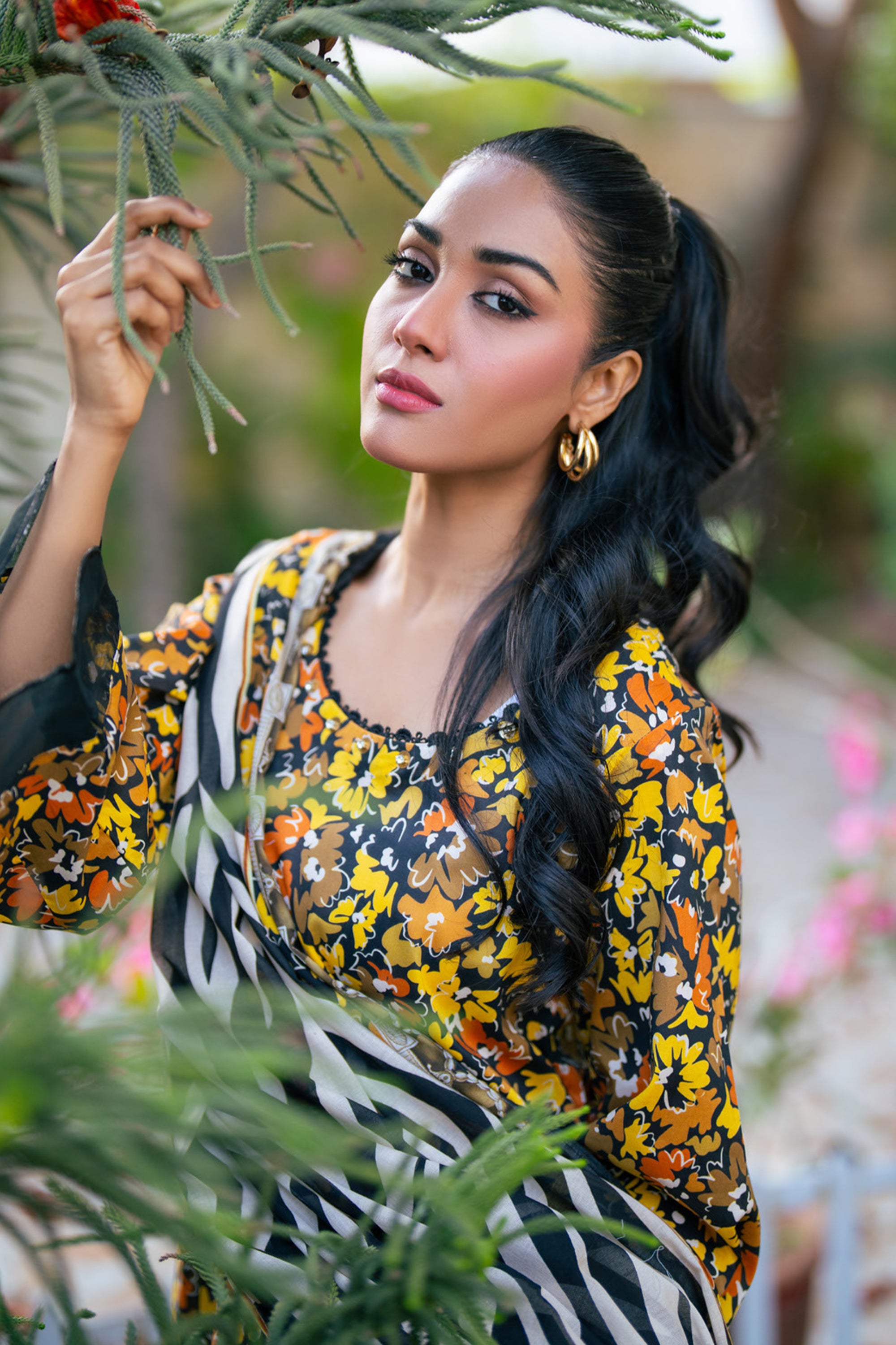 Midnight Marigold Bloom Lawn Suit