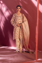 Stella Digital Printed Lawn Vol 2 Elegant Floral Beige