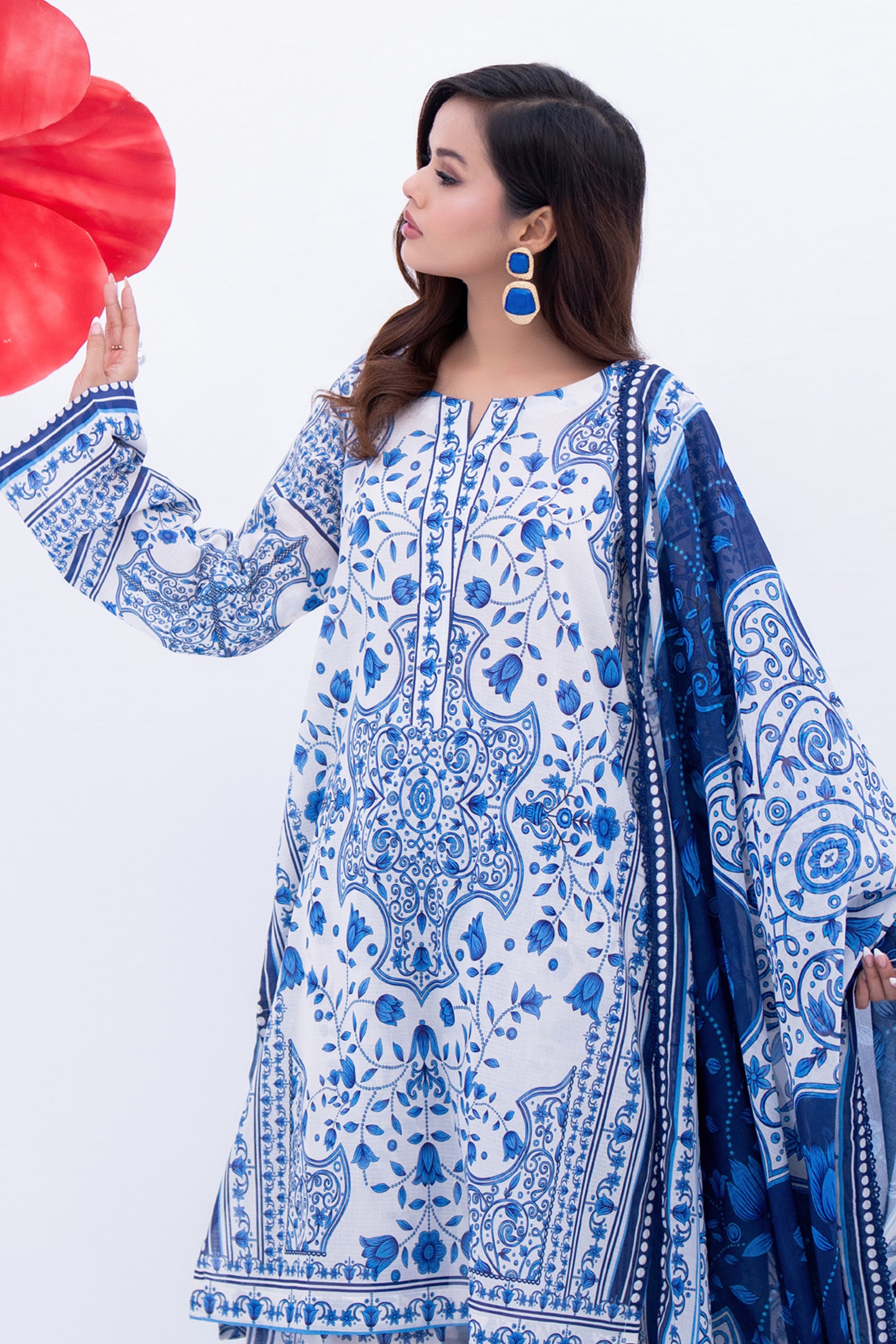 Sapphire Mosaic Flowing Lawn Suit