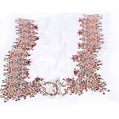 Flower print silk scarf