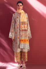 Stella Digital Printed Lawn Vol 2 Elegant Grey Floral