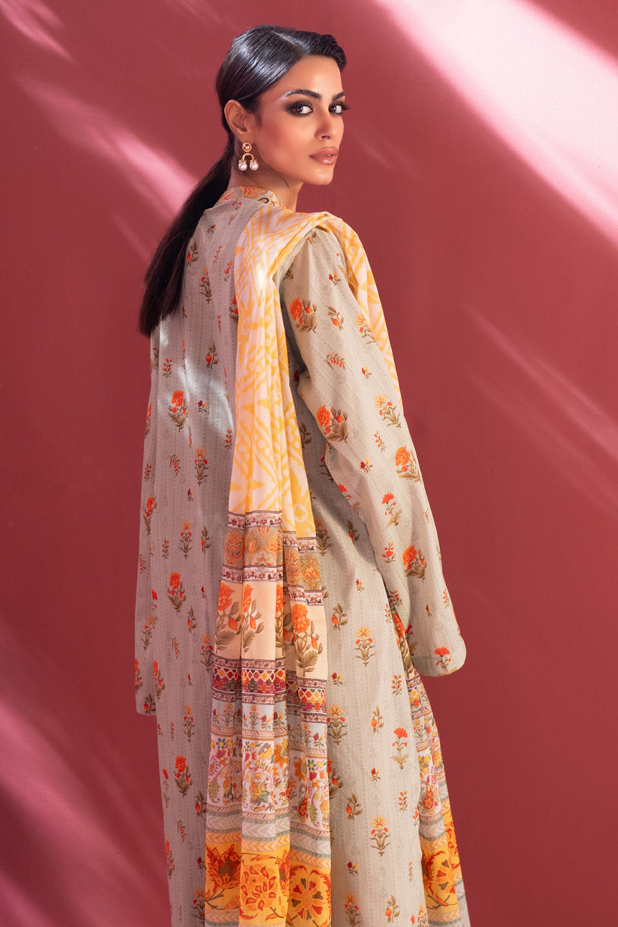 Stella Digital Printed Lawn Vol 2 Elegant Grey Floral