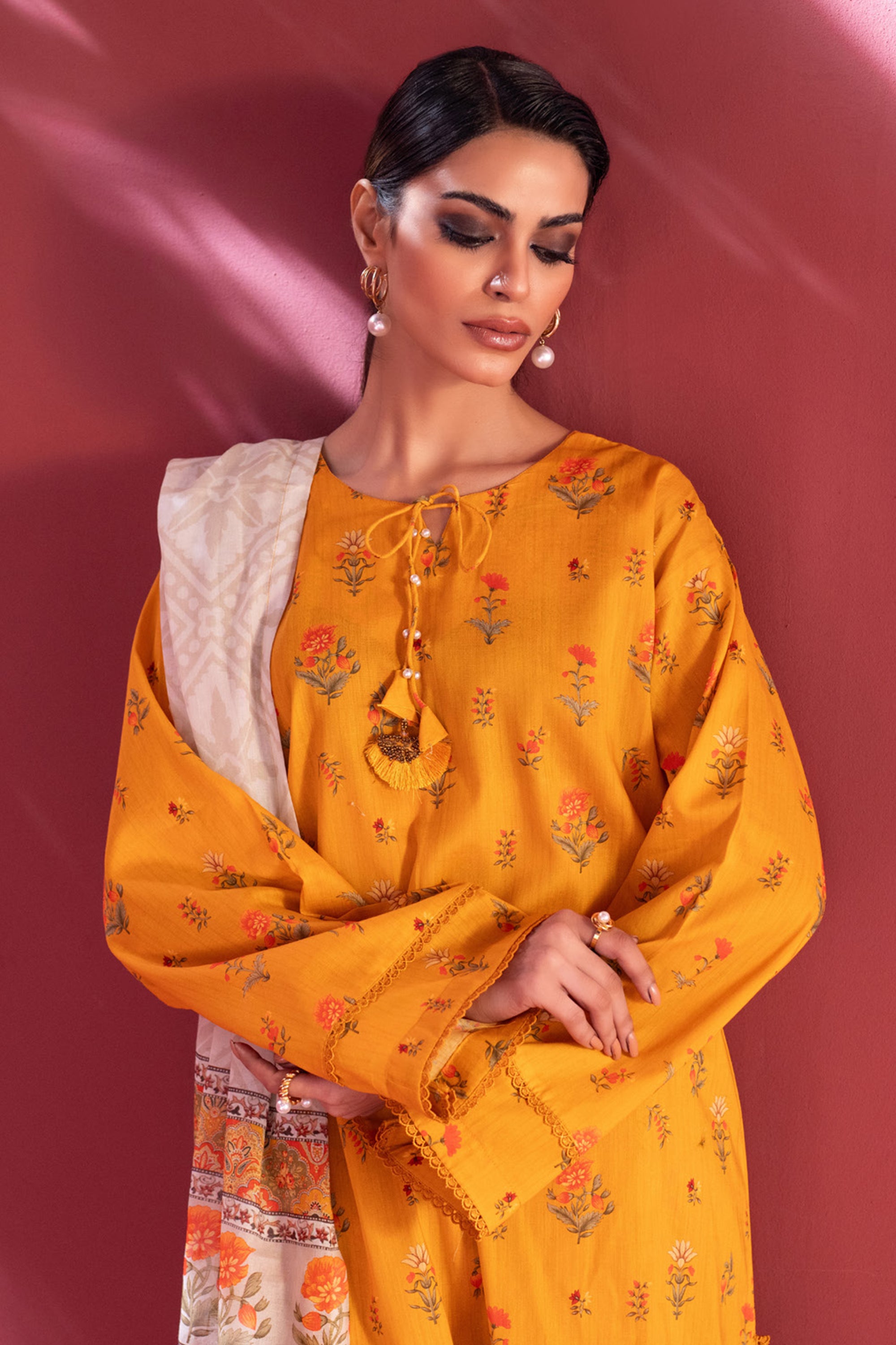 Stella Digital Printed Lawn Vol 2 Golden Mustard