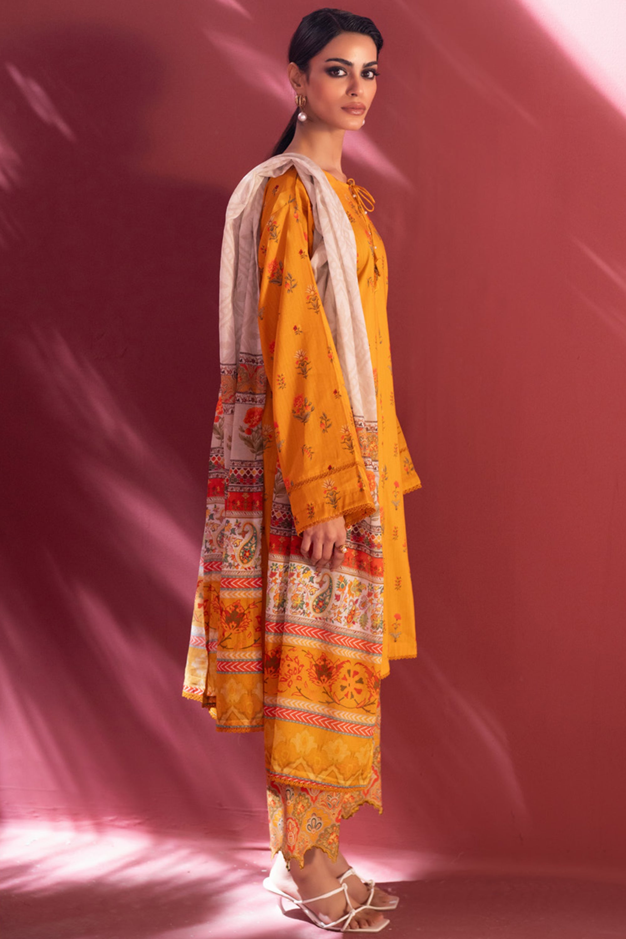 Stella Digital Printed Lawn Vol 2 Golden Mustard