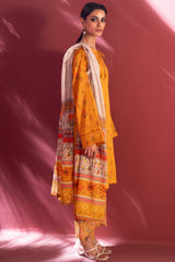 Stella Digital Printed Lawn Vol 2 Golden Mustard