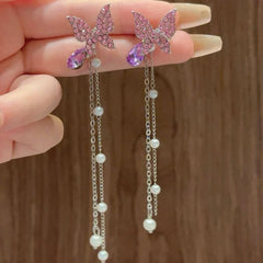 Butterfly Drop Earrings Pair